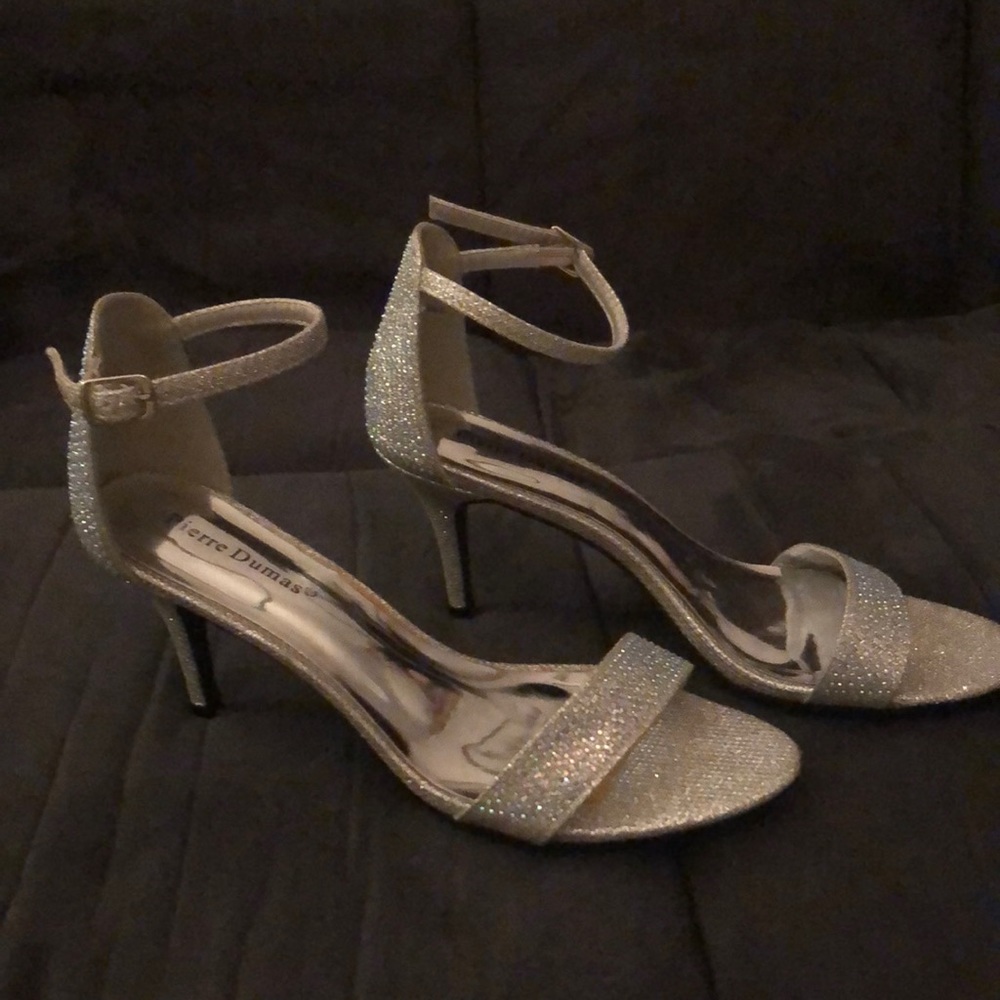 Silver rhinestone Pierre Dumas heels